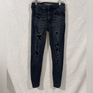American Eagle Size 6 Long  Hi rise Jegging Super Stretch Distressed